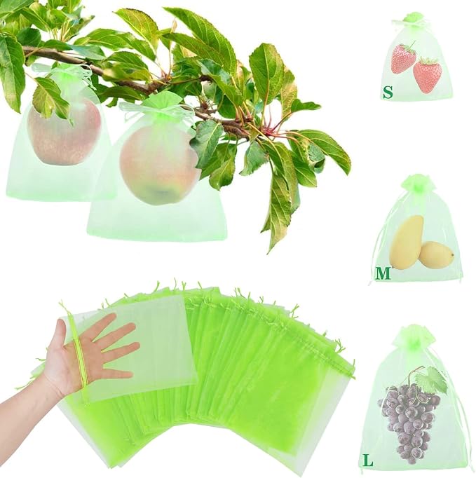 50-teiliges Traubenschutzbeutelset, 30 X 40 Cm, Traubenschutzbeutel Mit Kordelzug, Schutzbeutel Für Obst Und Pflanzen Gegen Vögel, Insekten, Wespen Und Hornissen (grün)