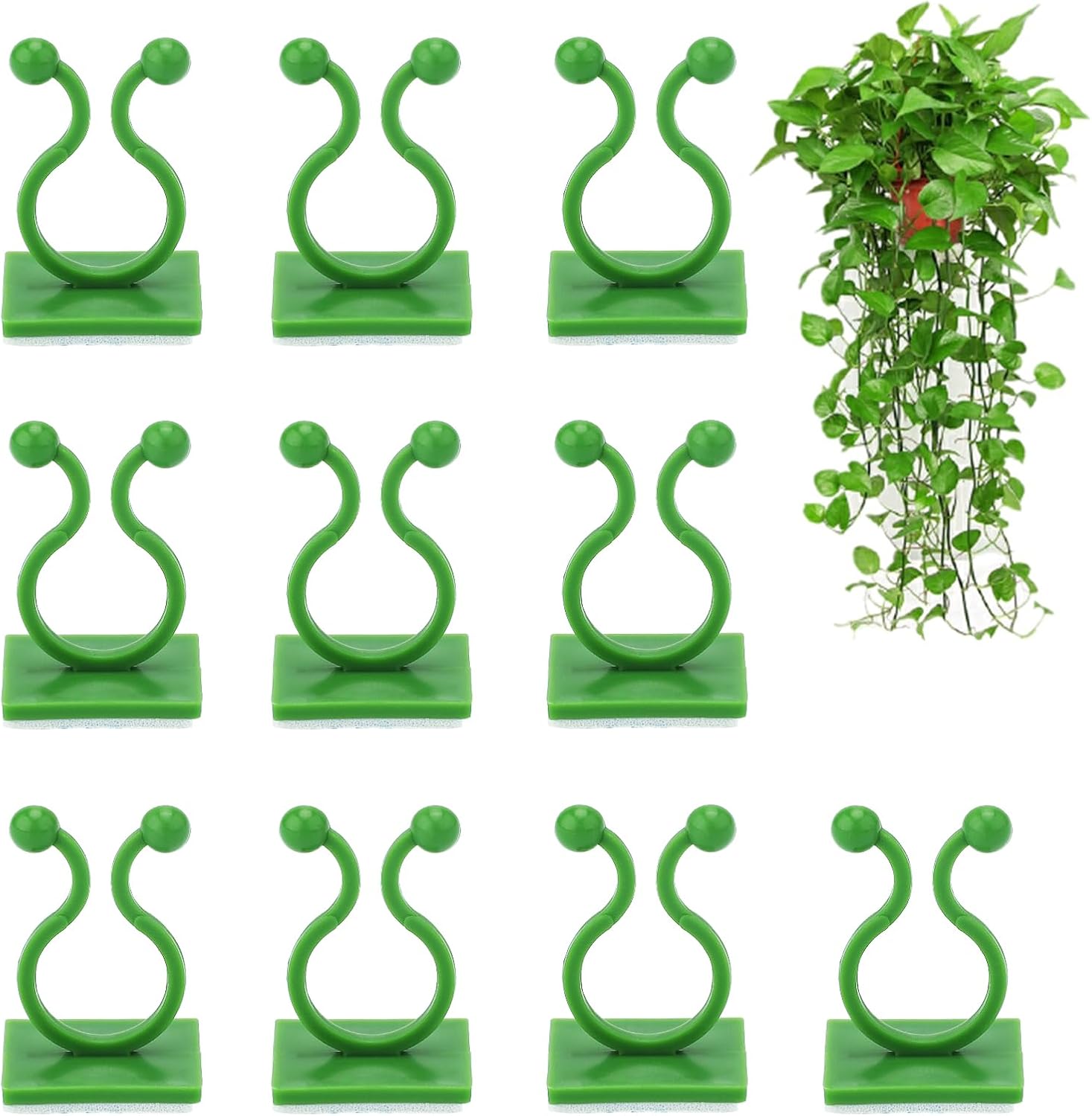 100 Stück Kletterpflanzen-stützclips, Wandpflanzenclips, Ranken-wandclips, Clips Für Kletterpflanzen - Grün L