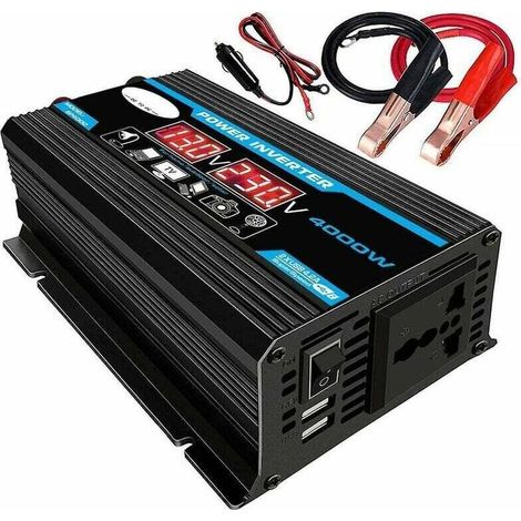 4000w Sinus-wechselrichter (12v Bis 220v) Mit Drahtloser Fernbedienung, Led-anzeige Und 2 Usb-anschlüssen Für Auto, Camping Und Reisen.