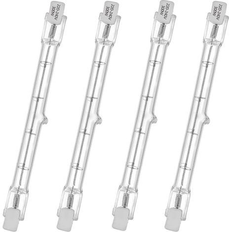 T3 300w R7s 230v Halogenröhre – Lichtstrom 4650 Lumen – Lebensdauer 2000 Stunden – 4er-pack – Warmweiß 2800k