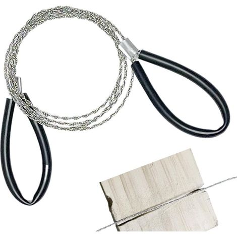 Edelstahl-drahtsäge Für Pvc-rohre, Schläuche Und Starre Rohre Sowie Allgemeine Werkzeuge 75 Cm Lange Gezahnte Drahtsäge Mit Zwei Griffen Zum Schneiden Von Holz, Kunststoff, Knochen Und Gummi.