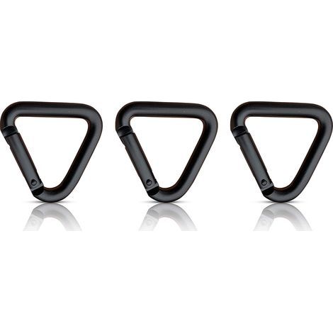 Set Aus 3 Dreieckigen Karabinerhaken Und Karabinern