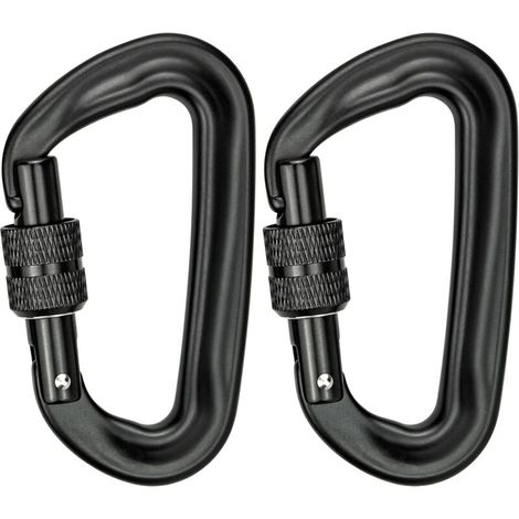 Hochleistungsfähiger Zweiteiliger D-ring-karabiner Aus Aluminium Mit Verriegelungsmechanismus, Tragfähigkeit 12 Kn (1200 Kg), Ideal Für Hängematten, Yogaschaukeln, Camping, Schlüsselanhänger Und Hunde