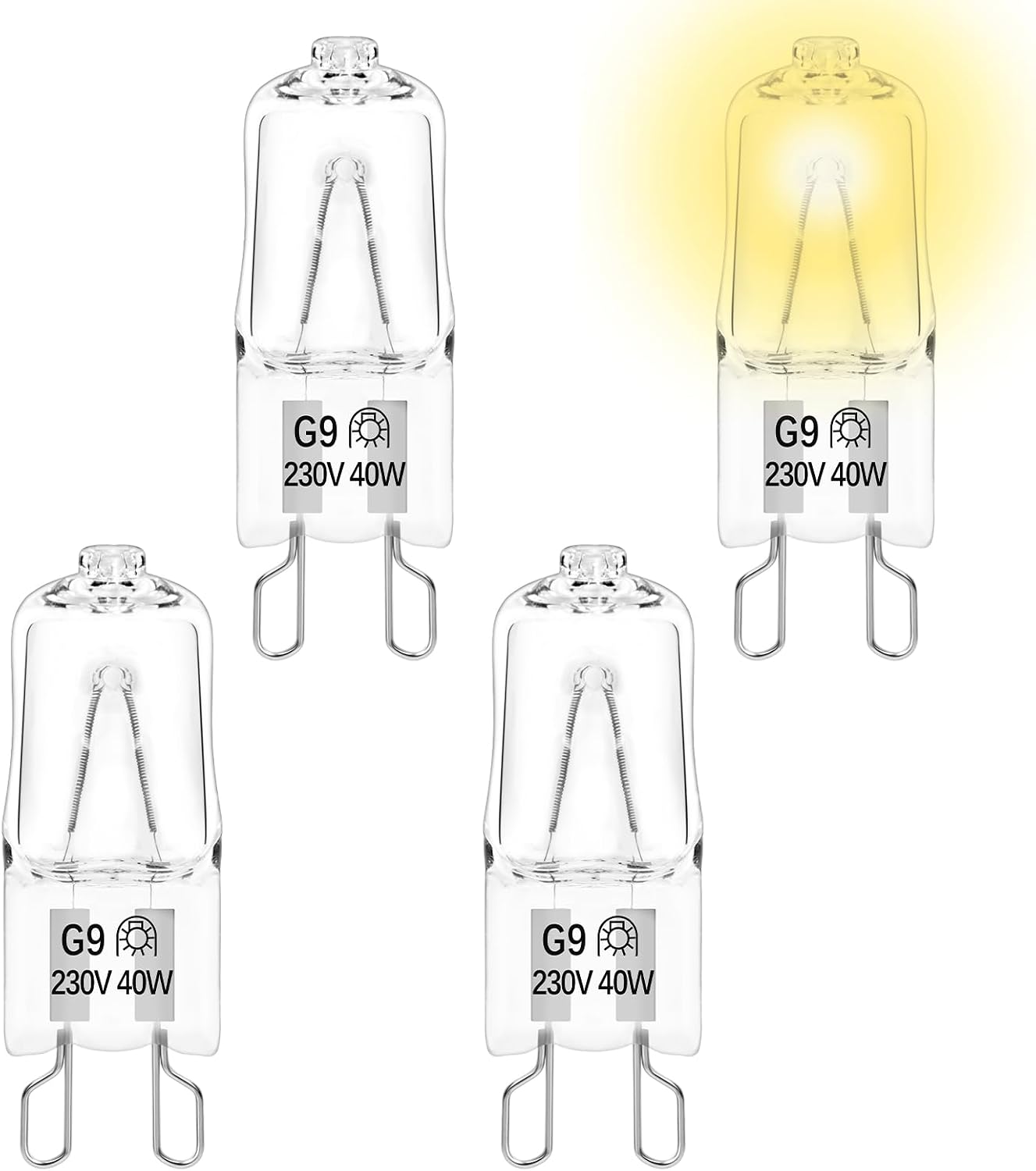 G9-halogenlampe – 4er-pack – 40 W, 230 V, 300 °c Hitzebeständigkeit – Für Backofen Und Mikrowelle – Warmweiß