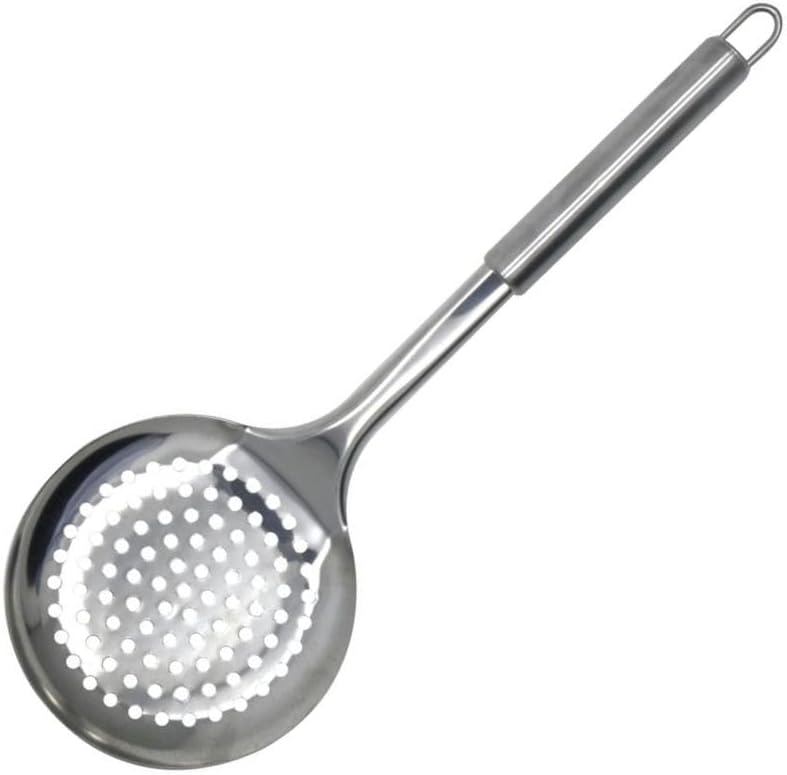 Schaumlöffel Aus Edelstahl – 1 Stück – Edelstahl – Für Ravioli Und Zum Frittieren – Für Den Täglichen Gebrauch – 32,6 X 11,5 X 1,6 Cm