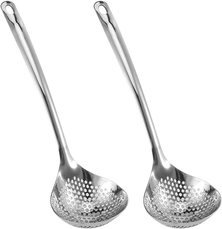 Geschlitztes Sieb – 2-teilig – Edelstahl – Schnellabtropfend – Zum Kochen Und Braten – 30,5 Cm