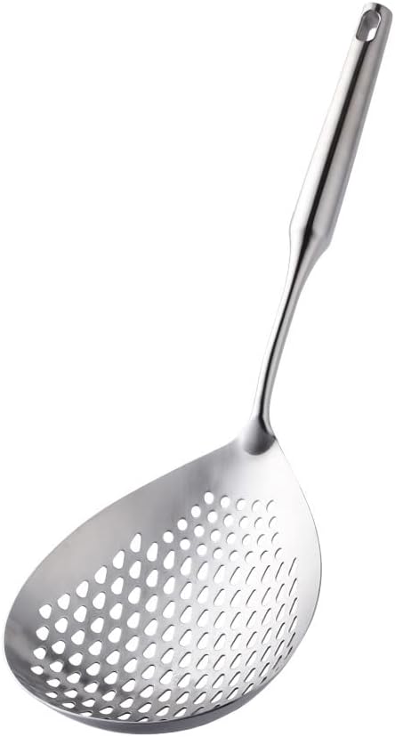 Schaumlöffel Aus Edelstahl 304 – 1 Stück – 38 Cm Langer Griff – Öl- Und Wasserfilter – Zum Kochen, Braten Und Für Pasta
