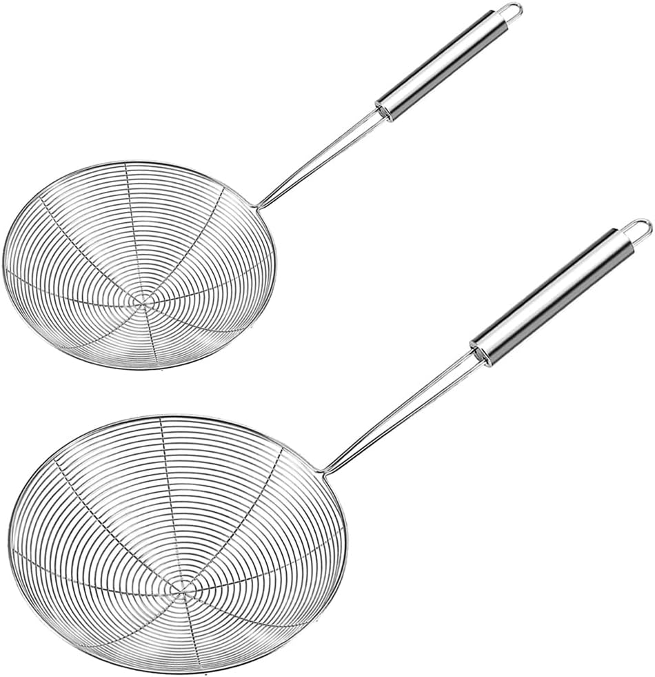 Küchensieb – 2-teilig – Edelstahl – Ölfilter Und Schaumlöffel – Für Pasta Und Zum Braten – 40 X 15,5 Cm