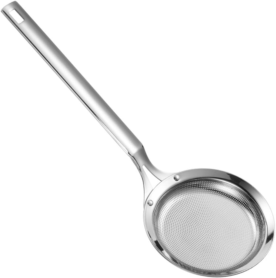 Schaumlöffel Aus Edelstahl – 1 Stück – Feinmaschig – Langer, Ergonomischer Griff – Für Den Täglichen Gebrauch In Der Küche – Durchmesser 11,2 Cm