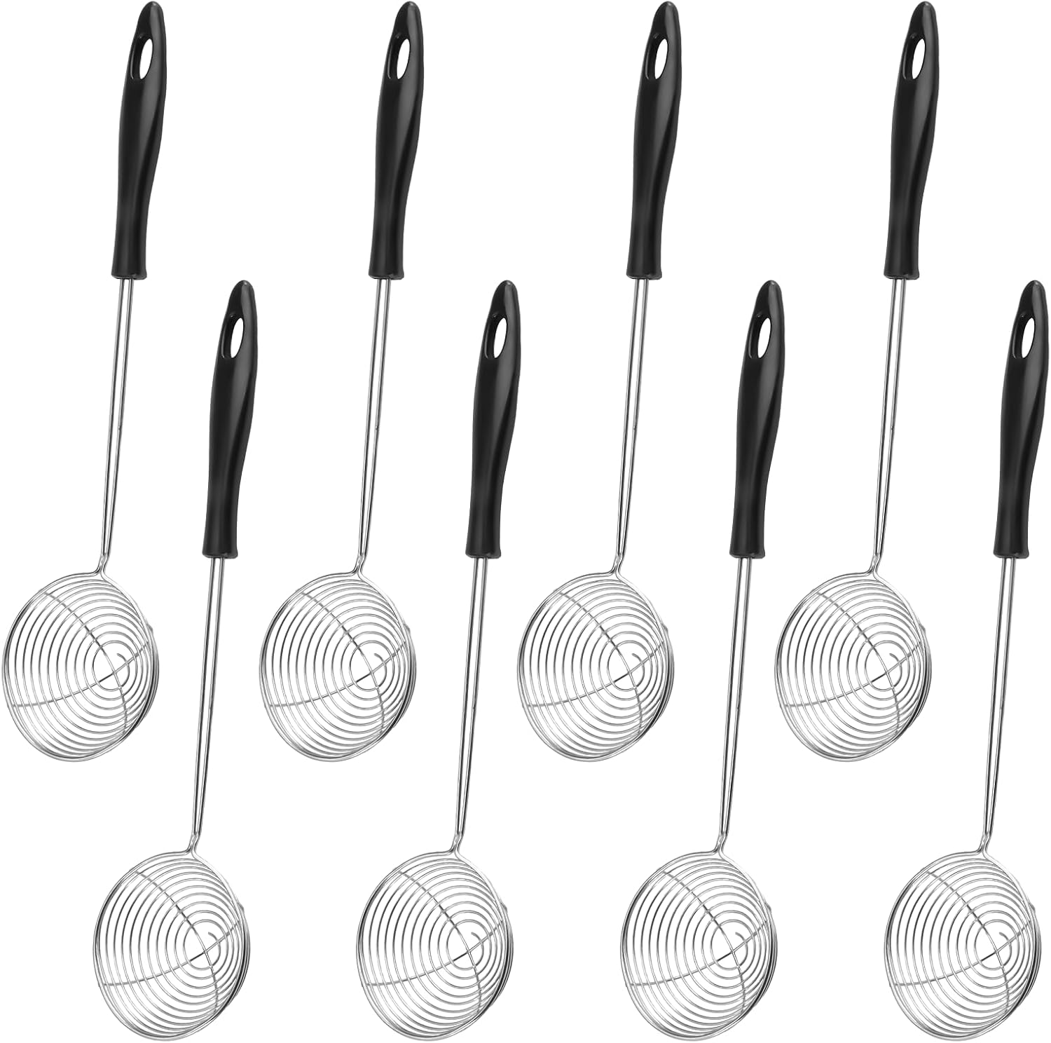 Fonduesieb – 8-teilig – Edelstahl – Feinmaschig Und Mit Langem Griff – Für Chinesische Küche Und Zum Braten – 28 X 6,5 Cm