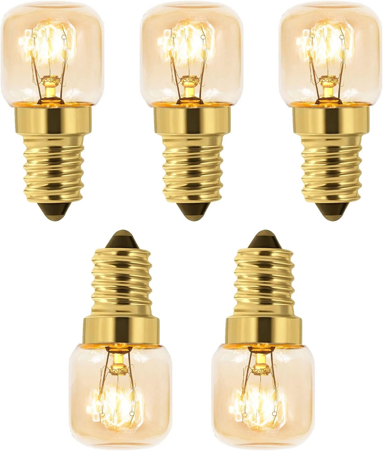 5er-pack E14 T22 Warmweiße 2700k Ofenlampen, Hitzebeständig Bis 300°c, Dimmbar Für Haushaltsgeräte
