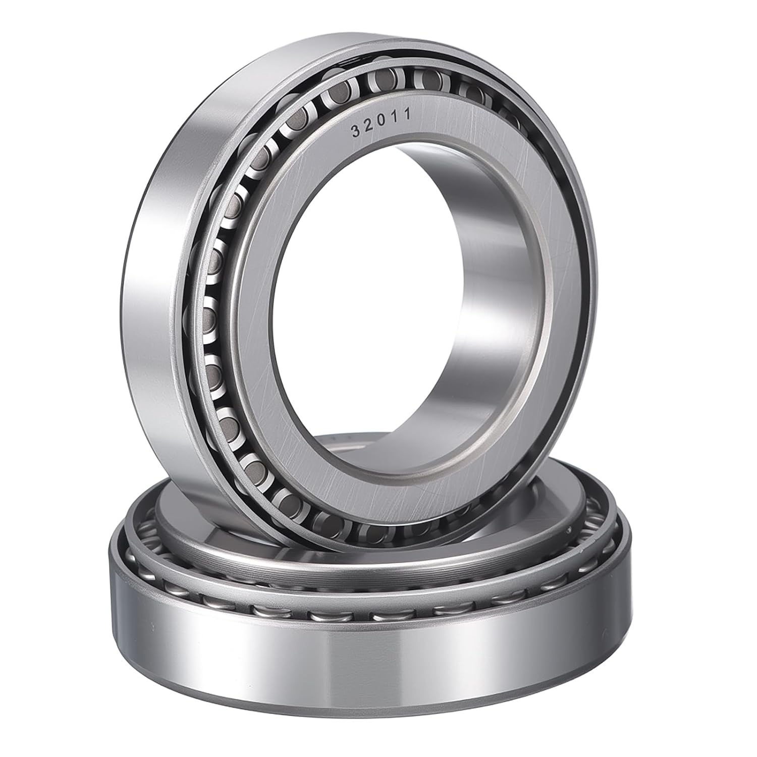 Satz Mit 2 Kegelrollenlagern Aus Chromstahl 32011, 55 Mm Bohrung, Für Kombinierte Belastungen Und Anspruchsvolle Industrieanwendungen