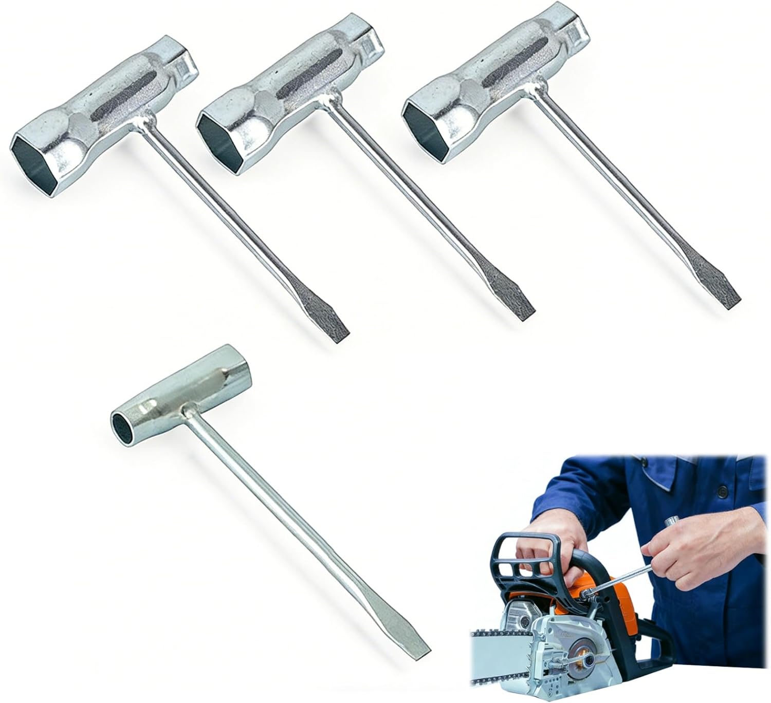 Zündkerzenschlüssel-set (13 Mm Und 19 Mm), Stahl-t-werkzeug Für Kettensäge, Freischneider, Rasenmäher, Motorwartung