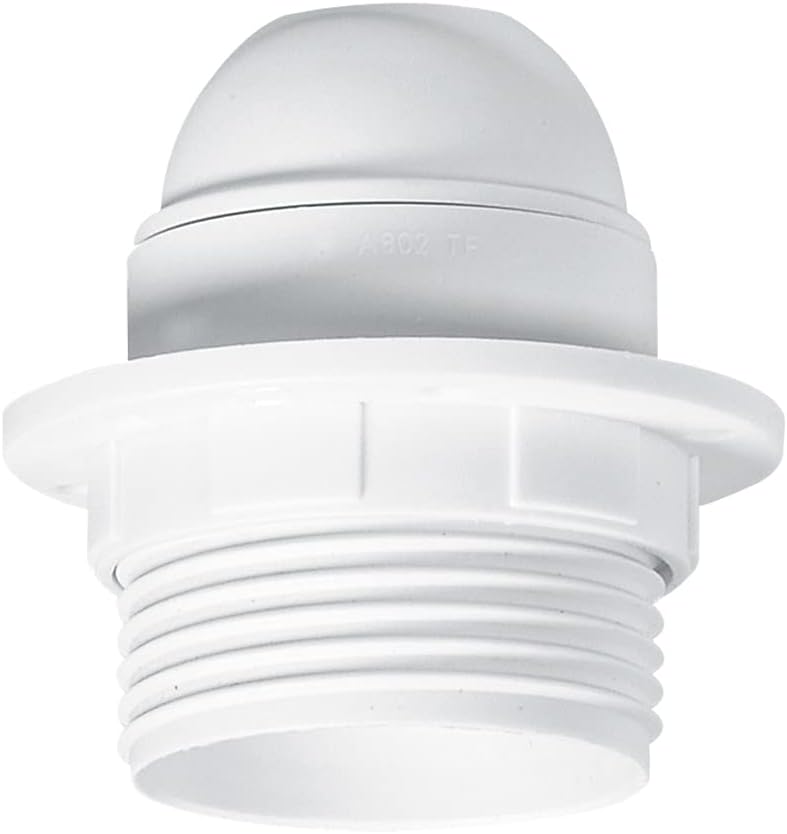 Weiße E27-fassung Aus Kunststoff Mit Lampenschirm-befestigungsring, Max. 150 W, Für Innenbeleuchtung
