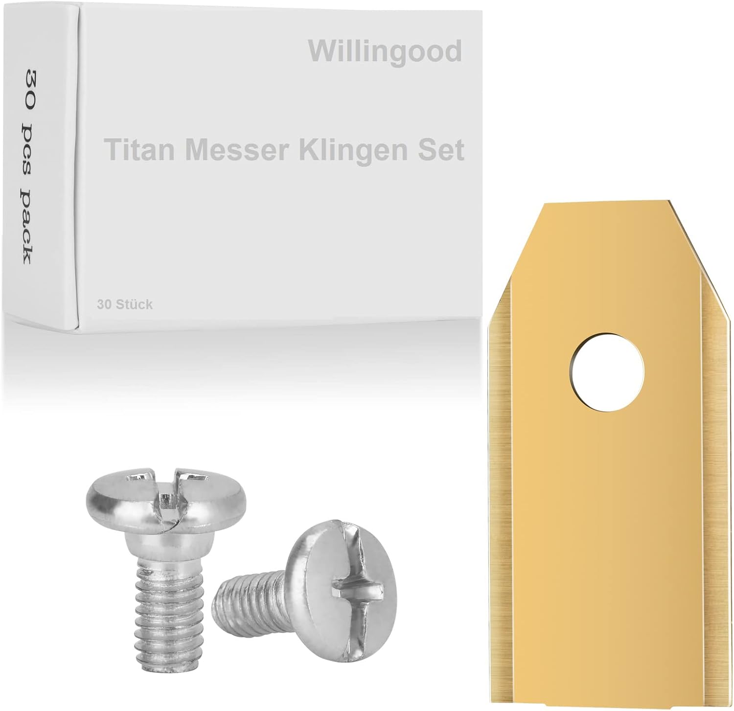 Packung Mit 30 Universellen Titanmessern + 30 Schrauben Für Mähroboter, Edelstahl, Für Präzises Rasenmähen