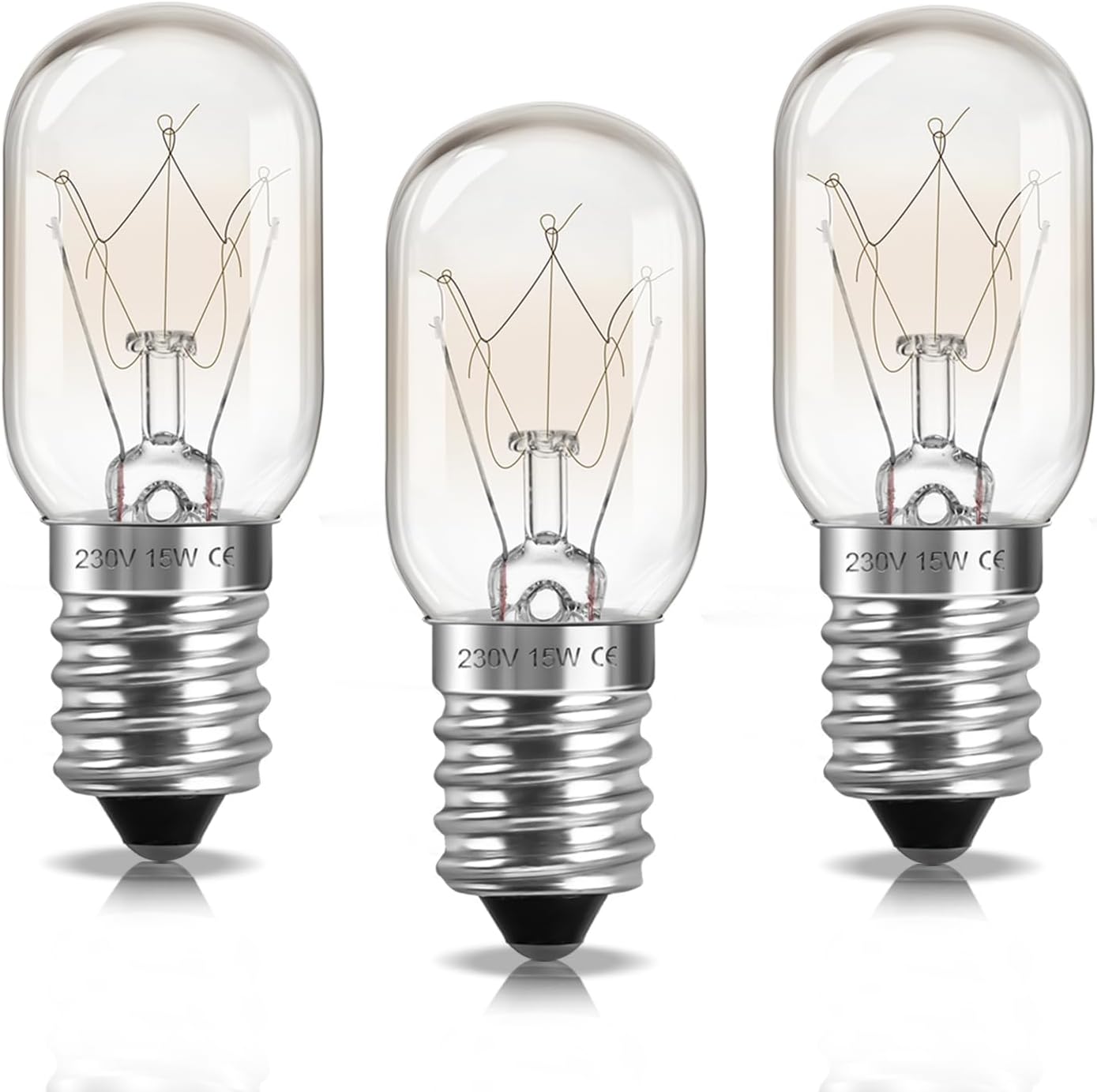 E14 Dimmbare, Warmweiße 2700k-glasbirne, Hitzebeständig Bis 300 °c, Für Salzkristalllampen, Kühlschränke, Backöfen Und Nähmaschinen, 3er-pack