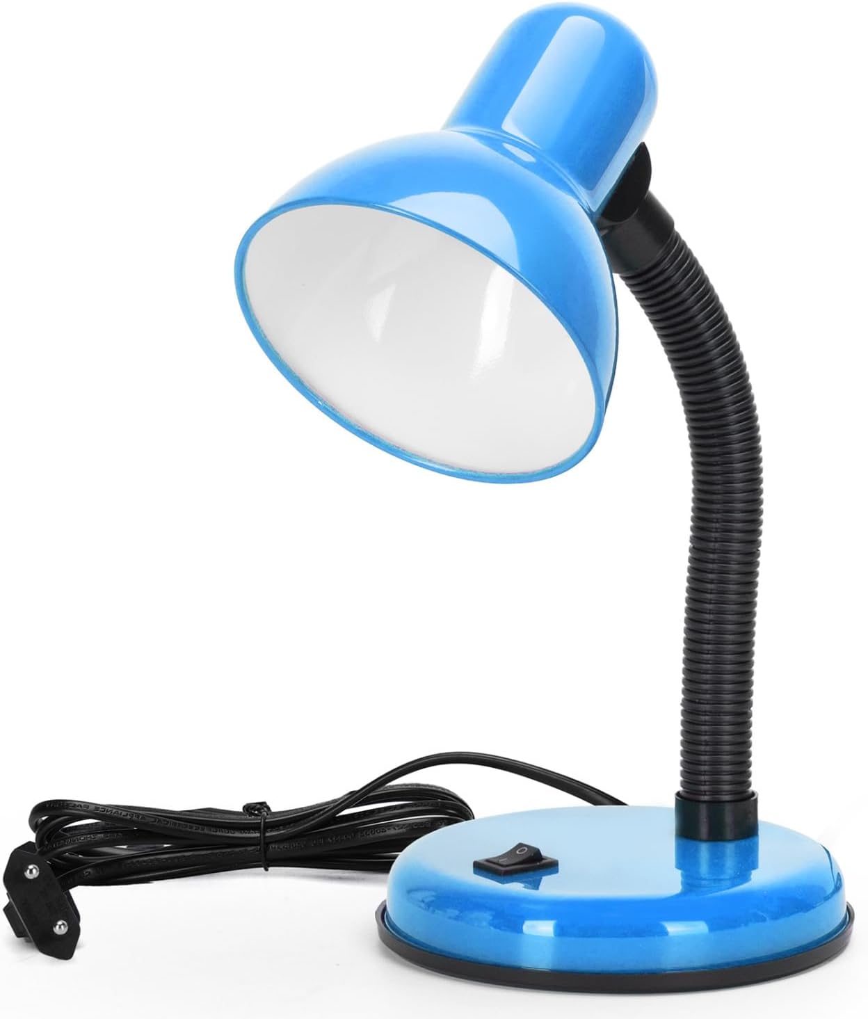 Retro-schreibtischlampe – 1 Stück – Blaues Metall – Verstellbarer Hals – Integrierte E27-fassung – Lese- Und Nachttischlampe