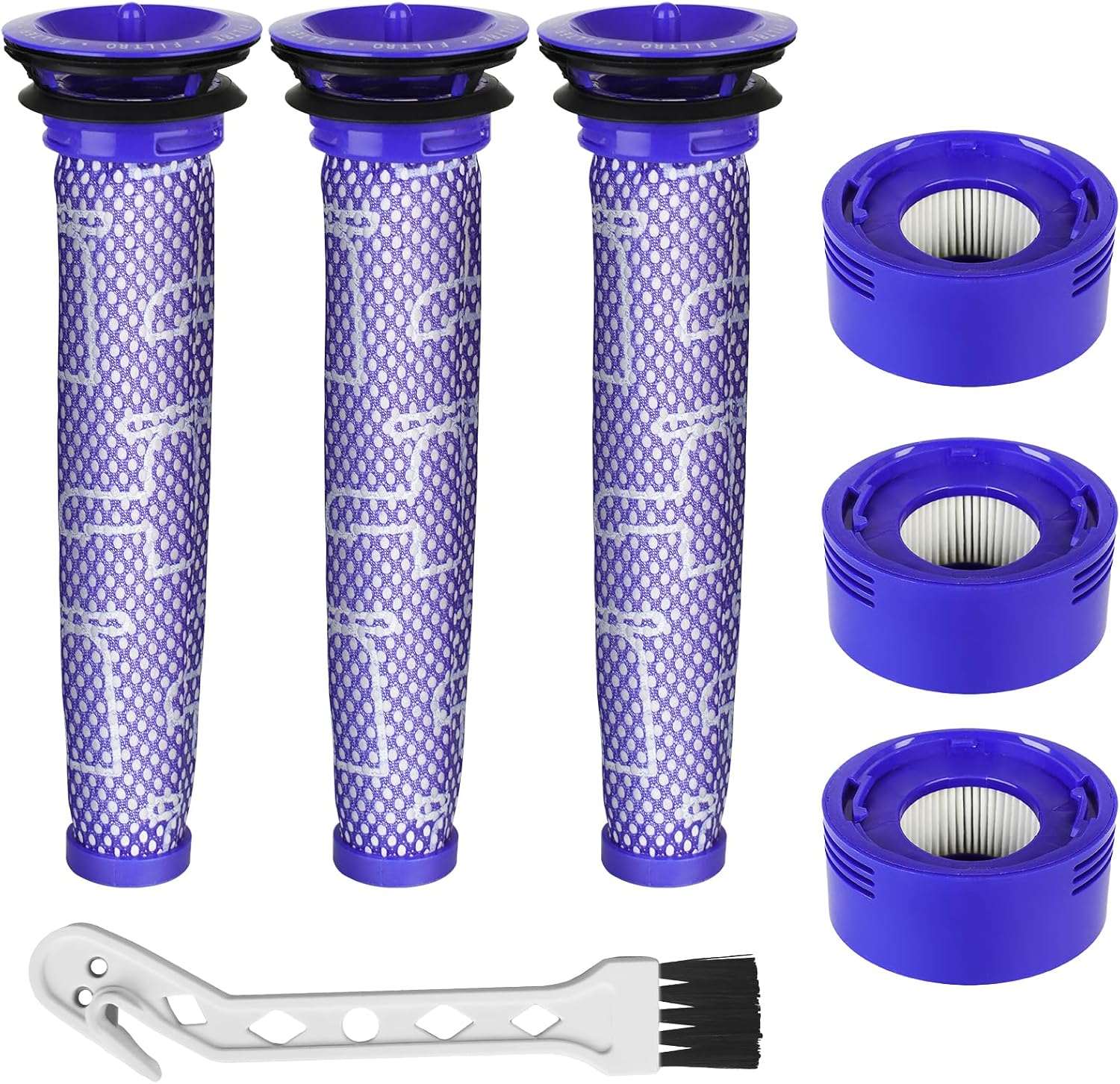 Staubsaugerfilter-set – 6-teilig – Baumwolle Und Polypropylen – Hepa-ersatzfilter – Für Dyson V7 Und V8 – Blau