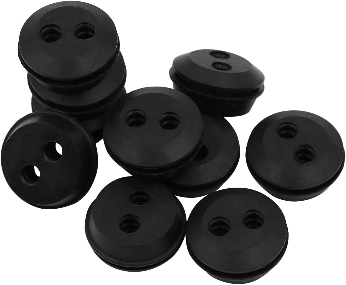 10 Stück Schwarze Gummi-kraftstofftankdichtungen Mit 2 Löchern, Schlauchdichtung Für Freischneider, Rasenmäher, Kettensäge