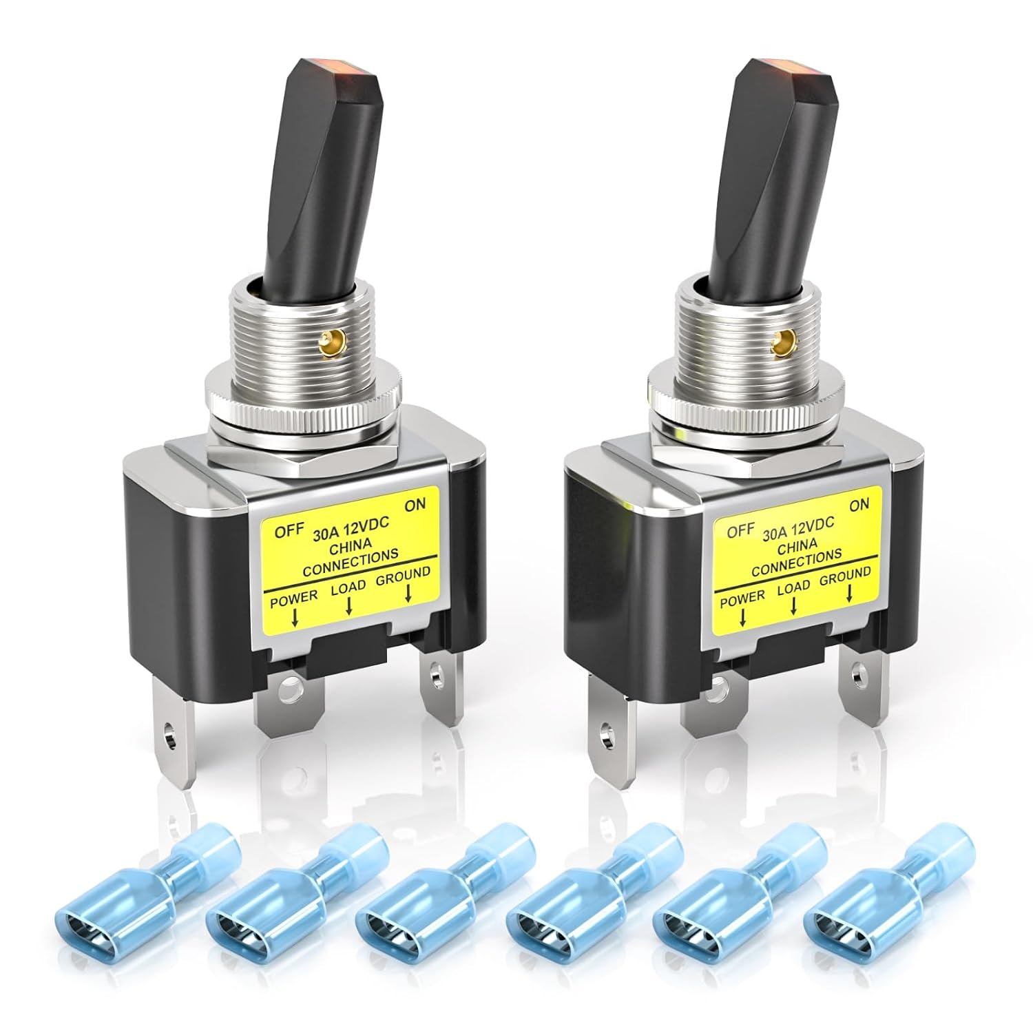 2 X 12v 30a Spst-wippschalter, Rote Kontrollleuchte, 3 Anschlüsse Für Kfz-armaturenbretter Und Elektronikprojekte