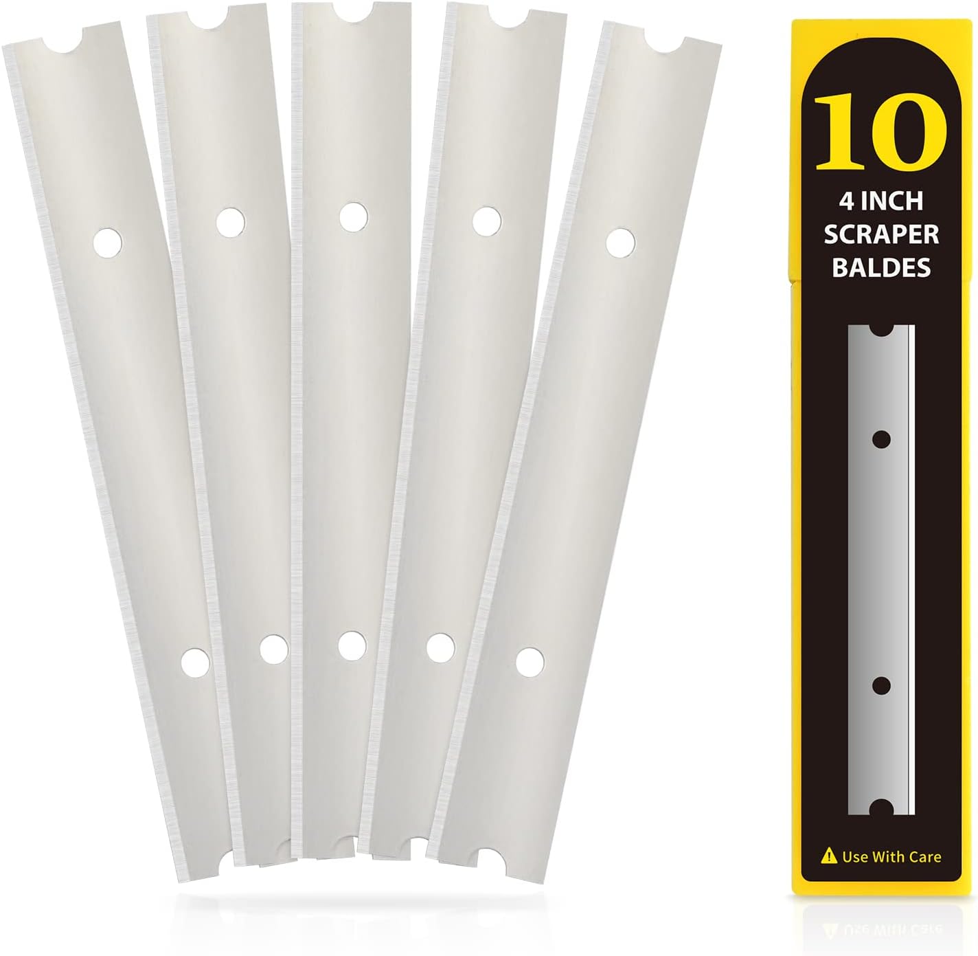 10 Edelstahl-schaberklingen (100 Mm) Für Fenster Und Böden, Langlebiges Reinigungswerkzeug