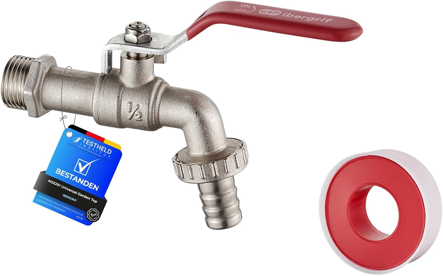 1/2"-gartenhahn – Frostschutzmittelbeständiges Messing – -10 °c – Hochdruck-kugelhahn 25 Bar – Mit Adapter Und Integriertem Filter