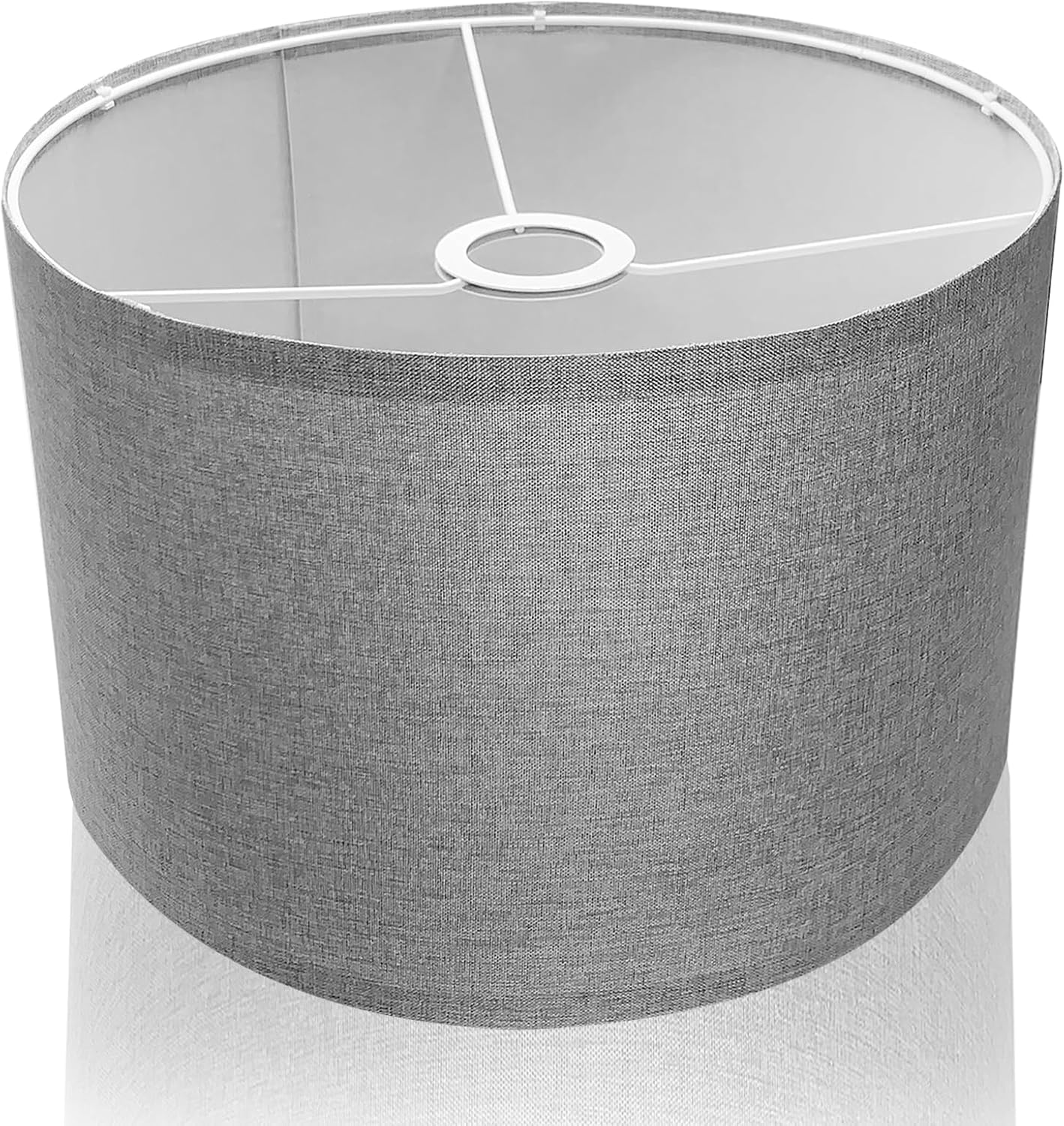 Zylindrischer Lampenschirm – 1 Stück – Naturleinen – Sanftes Licht – Wohnzimmer, Schlafzimmer, Büro – Grau, 30 X 30 X 20 Cm