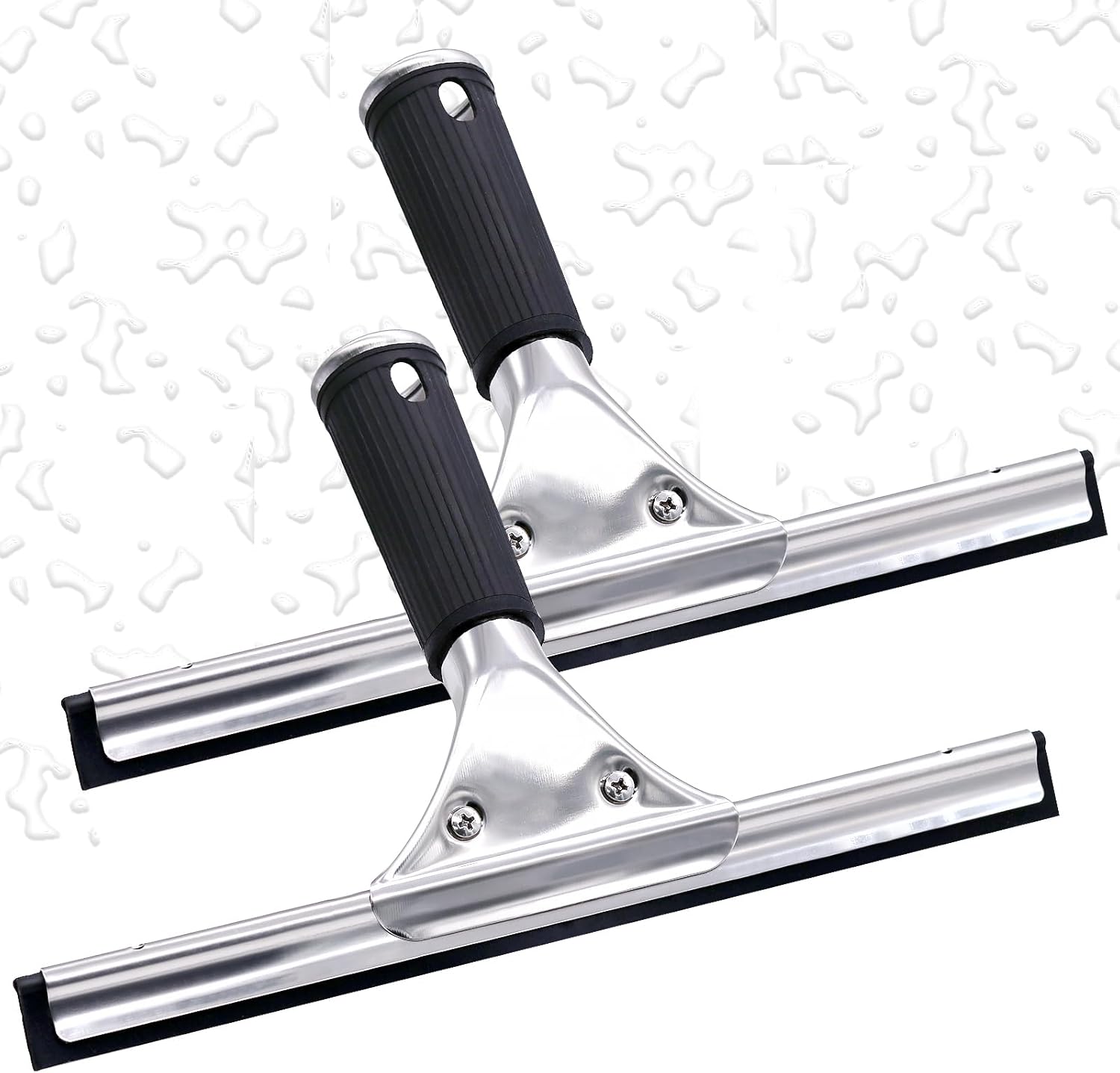 Fensterabzieher – 2-teilig – Edelstahl – 25 Cm Lange Klinge – Reinigung Von Glas Und Fliesen – Ergonomischer Griff