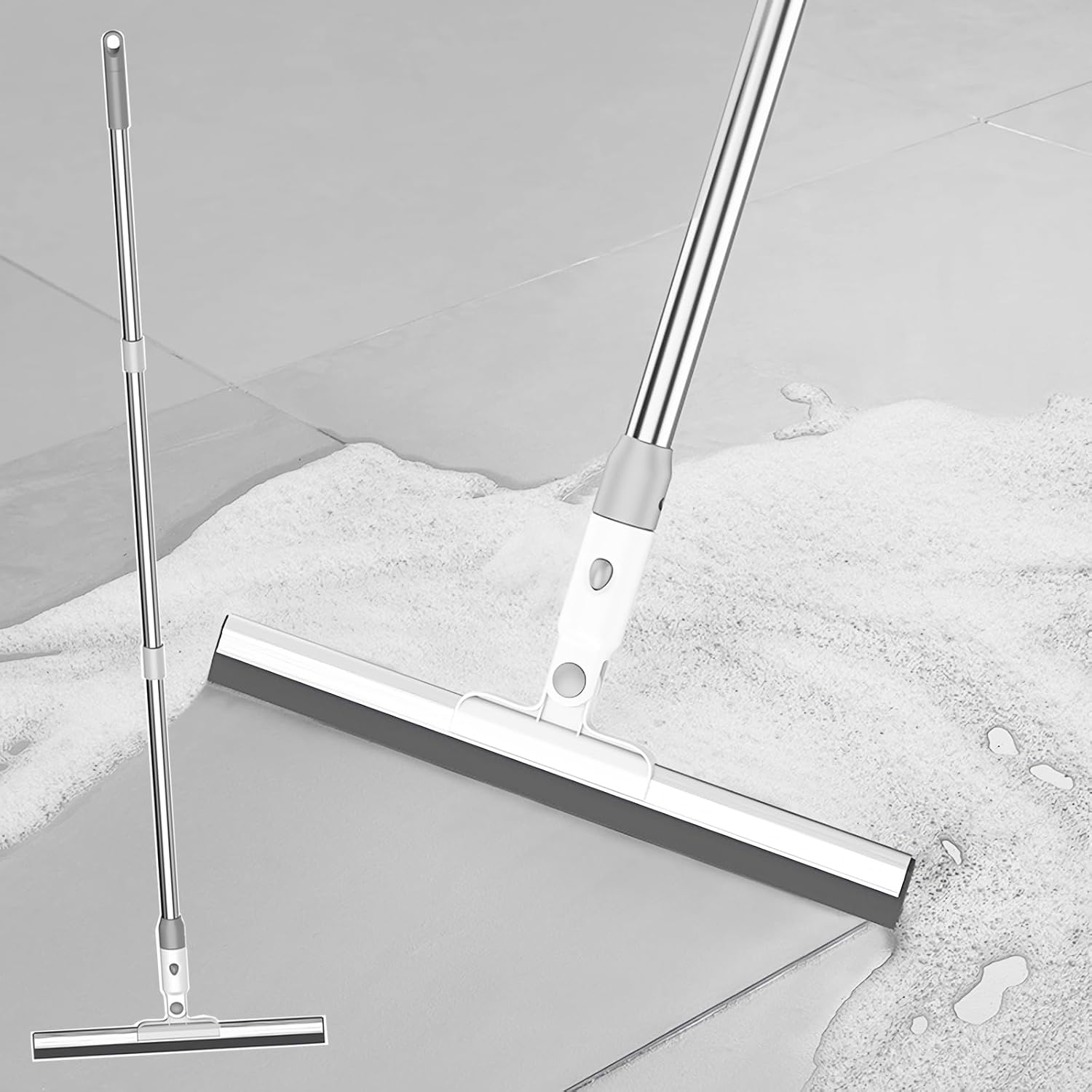 Boden- Und Fensterabzieher – 36 Cm – Silikon – 130 Cm Edelstahlgriff – 360° Drehbar – Badezimmer