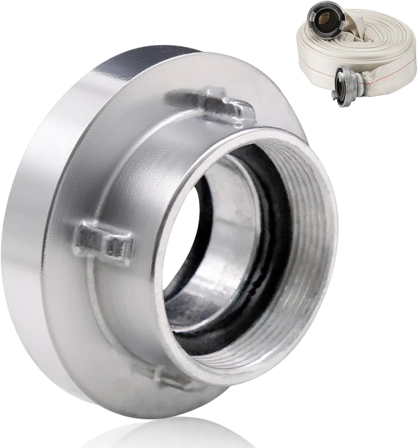 2-zoll-c-förmiges Fitting – 1 Stück – Aluminiumlegierung – Innengewinde Mit Dichtung – Für Rohre Und Tanks – Silber