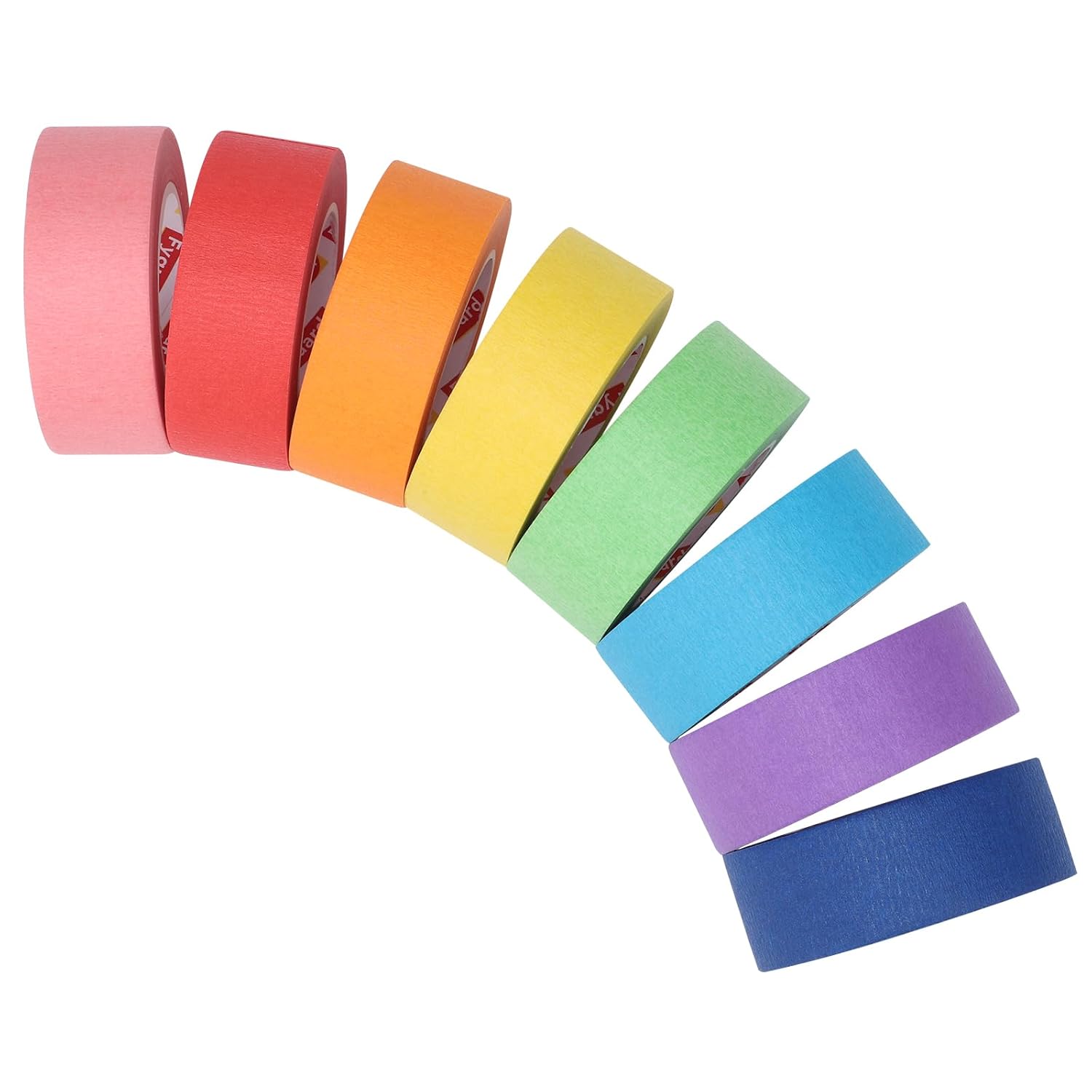 Dekoratives Klebeband – 8 Rollen – Krepppapier – Regenbogenfarben – Basteln Und Scrapbooking – 23 Mm X 13 M