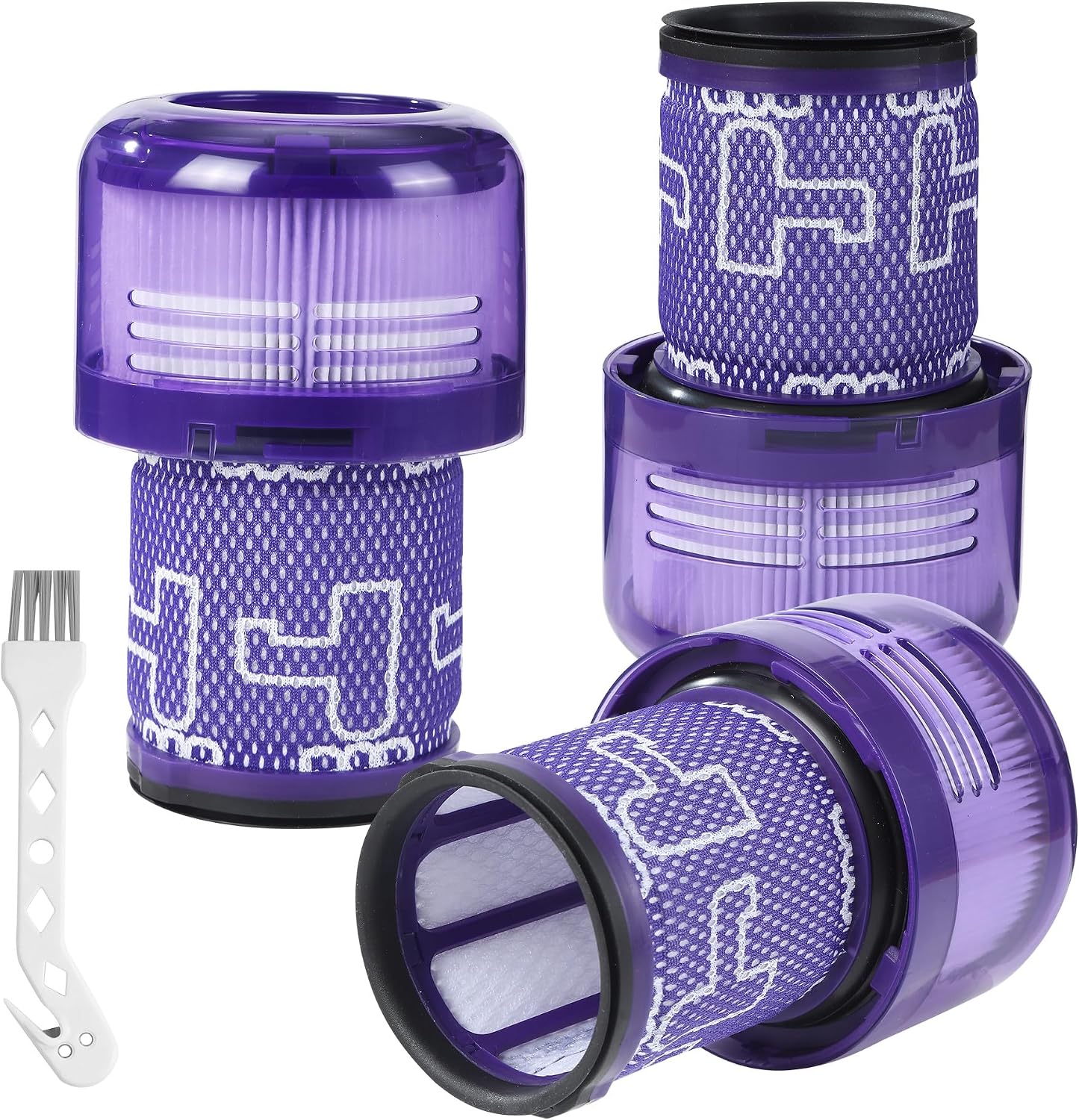 Filter Für Dyson V12 – 3er-pack – Waschbares Papier – Ersatzteil 971517-01 – Mit Reinigungsbürste – Kompatibel Mit Detect Slim