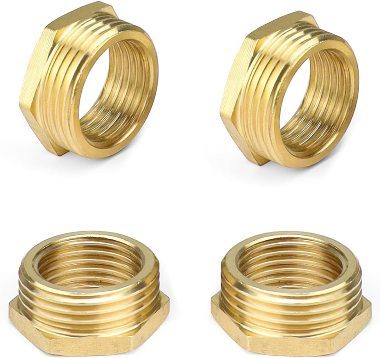 Reduzierstück Aus Messing, 3/4" Außengewinde Auf 1/2" Innengewinde – 4 Stück – Verchromtes Rohrverbindungsstück – Sanitärinstallation