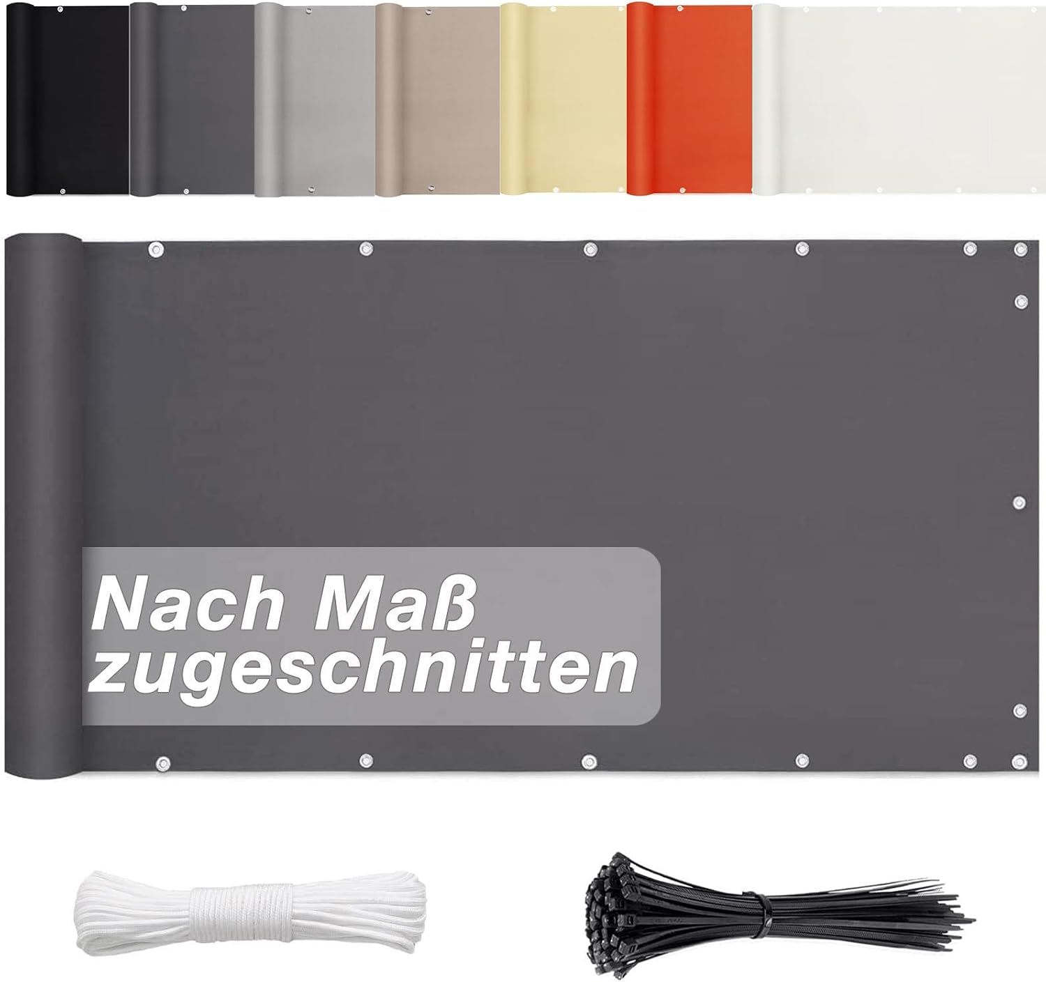 Balkon-sichtschutz – 1-teilig – Polyester – Blickdicht Und Wasserdicht – Für Terrasse Und Garten – 60 X 400 Cm, Anthrazit