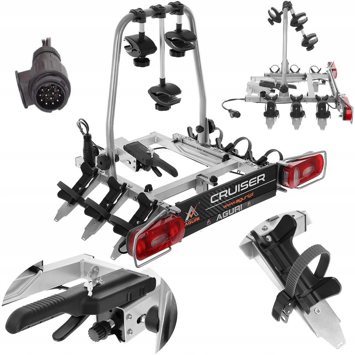 Aguri Cruiser Silver 3 Anhängerkupplungsplattform Für 3 Fahrräder