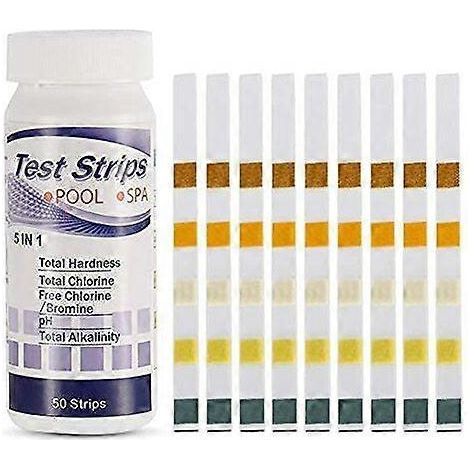 Testeur De Ph Et De Chlore Pour Piscine, 50 Bandelettes Pour Spa 5 En 1
