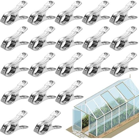 20 Stück Edelstahl-gewächshausclips, Winddichtes Gewächshauszubehör Zur Reparatur Von Planen