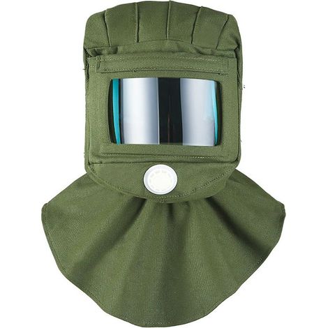 Sandstrahlhaube, Gesichtsschutz, Staubdicht, Winddicht, Canvas-schal, Kratzfest, Hitzebeständig, Nackenschutz