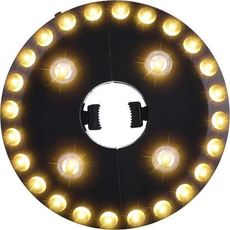Warmweiße Schirmleuchte, 3 Helligkeitsstufen, 28 Leds Mit 200 Lumen, Betrieb Mit 4 Aa-batterien, Ideal Für Regenschirme Und Campingzelte.