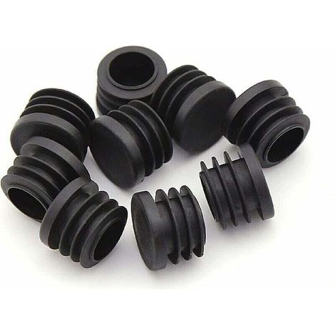 Stuhlbeinkappen, Runde Kunststoffkappen, 30 Stück Schwarze Rohrendkappen, Runde Stuhlfüße, Möbelschutzkappen, Stuhlbein-rohrabdeckungen (25
