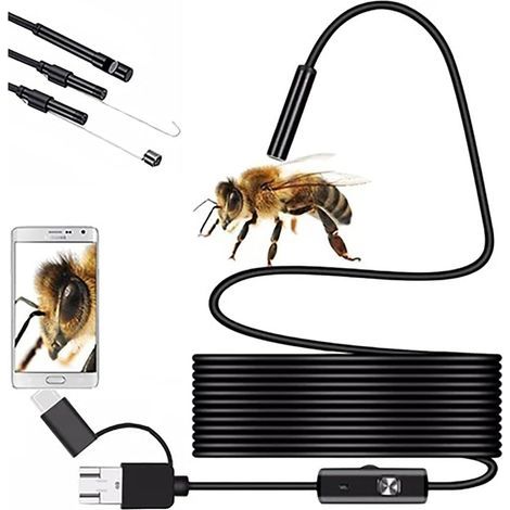 7 Mm Wasserdichte Hd-endoskopkamera Ip67 Tragbares Endoskop Mit Typ-c-anschluss Halbstarres Kabel Schlauchkamera Inspektionskamera Mit Haken (1 M)