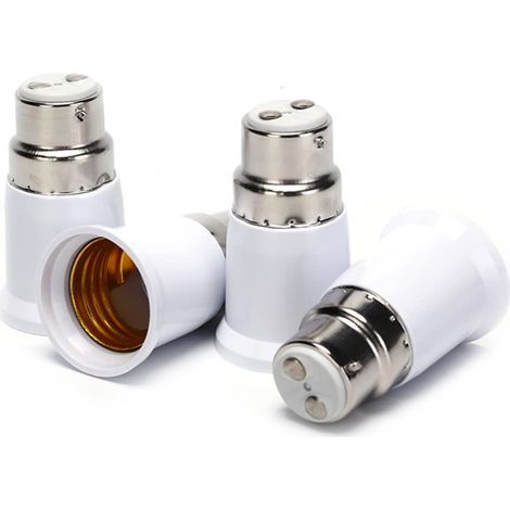 Lampenfassungsadapter B22 Auf E27, Schraubsockeladapter, Lampenfassung, Set Mit 4 Lampensockeln