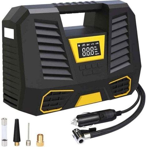 Tragbarer Luftkompressor, 150 Psi Autoreifenfüller, 12v Mini-reifenkompressor Mit 3 X 2000mah Batterien, Reifenpumpe Mit Digitalem Lcd-display Und Led-licht, Elektrischer Kompressor Für Autos, Fahrräd