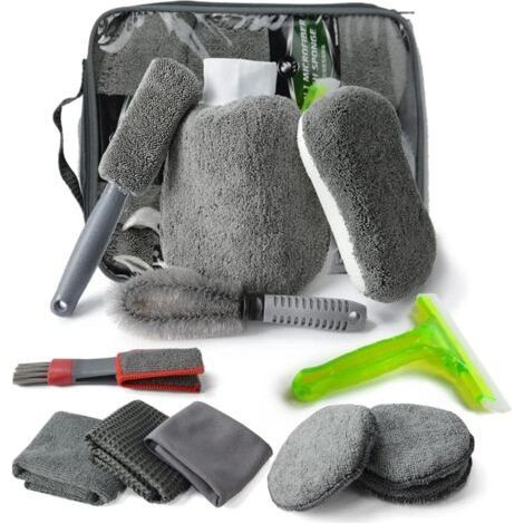 Professionelle Autoreinigungswerkzeuge, Schwammhandschuh, Mikrofaser-waschset, Mikrofaser-autowaschset, Reinigungstücher Und Waschhandschuhe (grau)