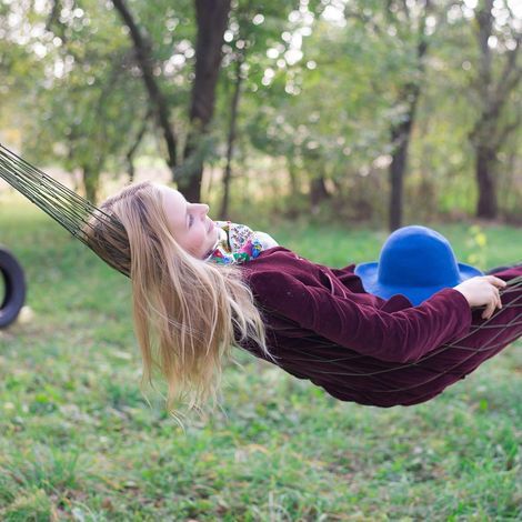 Netzhängematte, Einsitzer-gartenhängematte, Camping, Leicht Für Drinnen Und Draußen, Grün