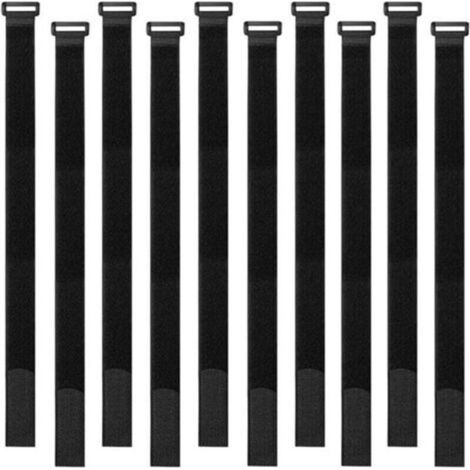 30 Schwarze Kabelbinder, 40 Cm Lang, Wiederverwendbar, Mit Klettverschluss Für Ein Ordentliches Kabelmanagement