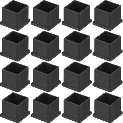 16 Stück Quadratische Pvc-stuhlbeinkappen, Außendurchmesser 30 Mm X 30 Mm, Schwarz, Tischbeinschutz, Möbelbeinkappen, Stuhlbeinüberzüge, Bodenschutz.