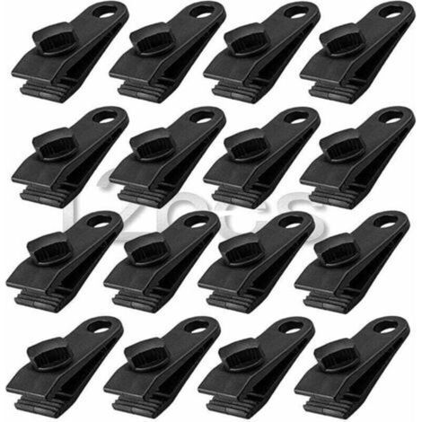 Set Mit 12 Planenclips, Robuste Schnellverschluss-markisenclips, Plane, Wohnwagen, Sonnenschutz Für Den Garten, Schwarz (12)