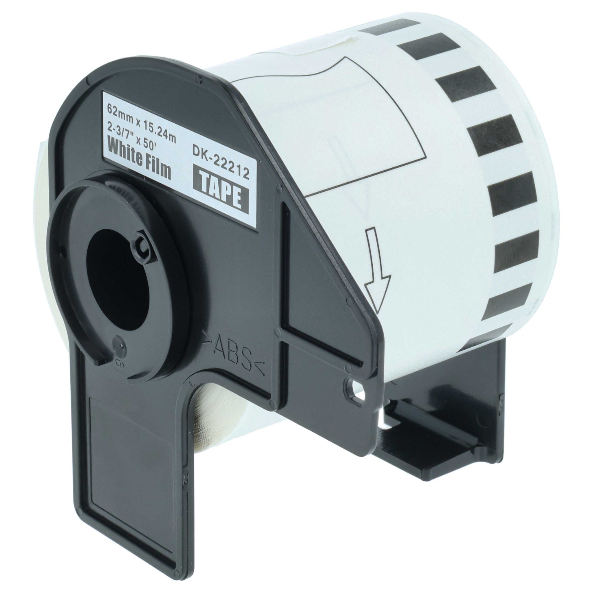Vhbw - Etiketten-rolle Mit Halter 62mm X 15,24m (1 Etikette) Kompatibel Mit Brother Pt Ql500bw, Ql500bs Etiketten-drucker - Premium Weiß