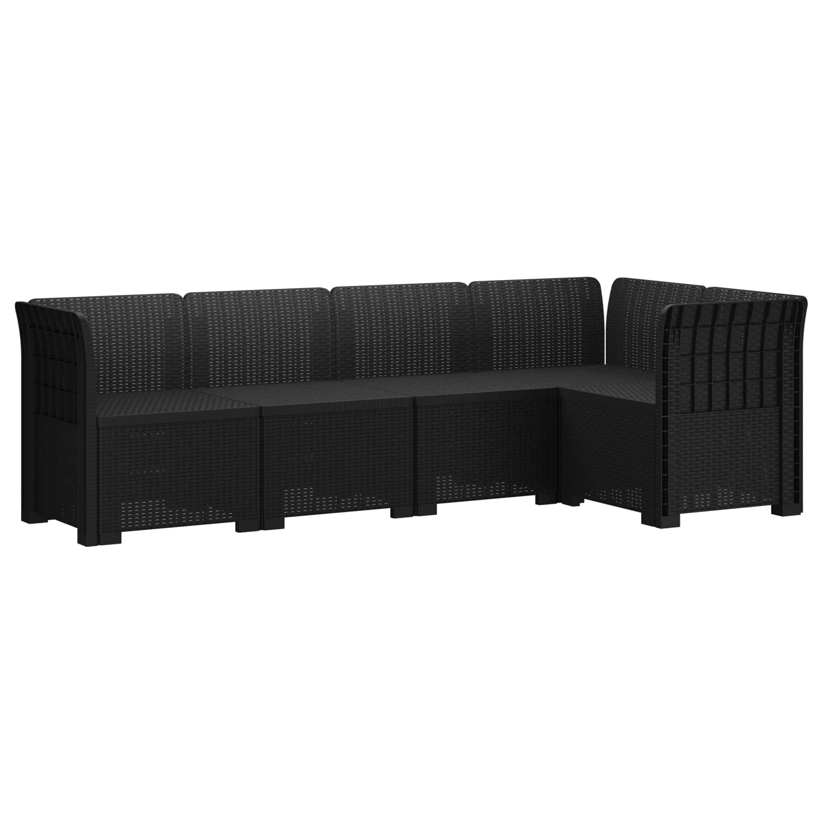5-sitzer Gartensofa Rattan-look 5-sitzer Pp Anthrazit Vidaxl